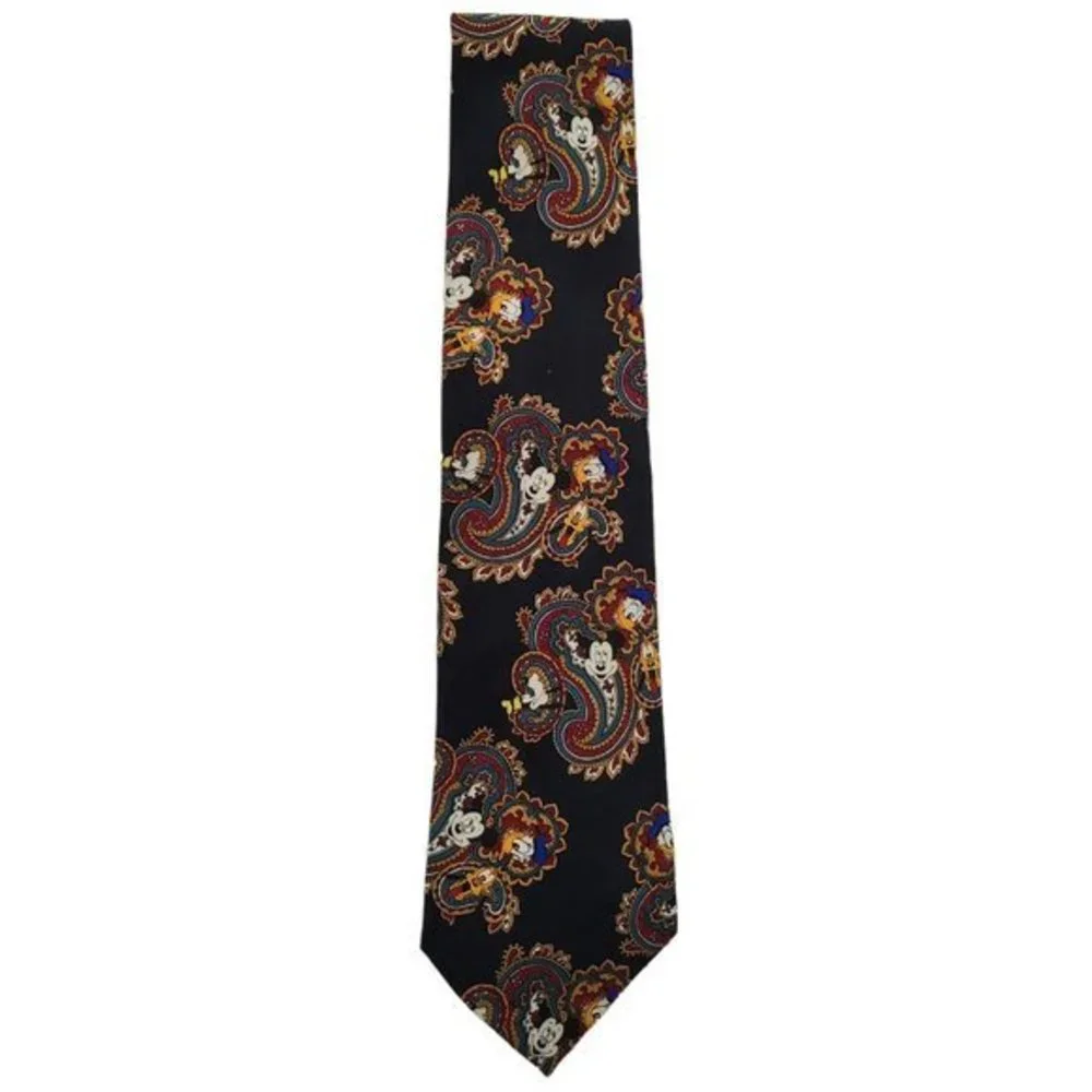 Disney Vintage Mickey Mouse, Donald Duck,‎ Goofy, and Pluto Men's Paisley Tie